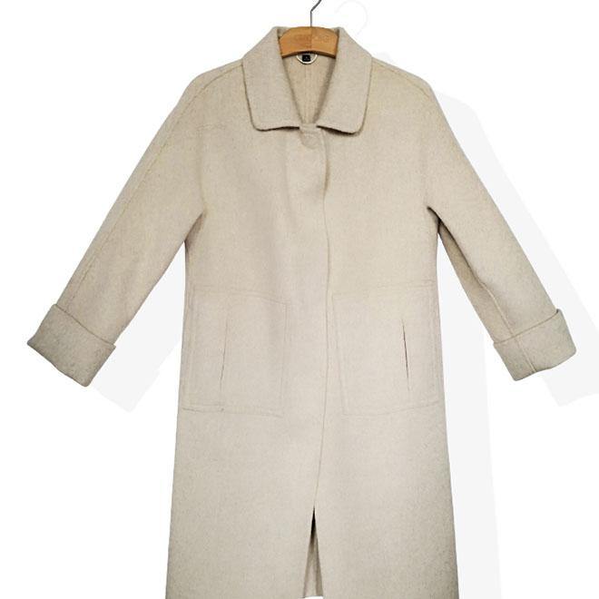 Luxury white Woolen Coats Women casual Winter coat fall outwear Dark buckle - Omychic