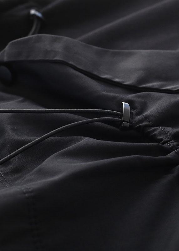 Modern Black Cinched Pockets Asymmetrical design Skirt - Omychic