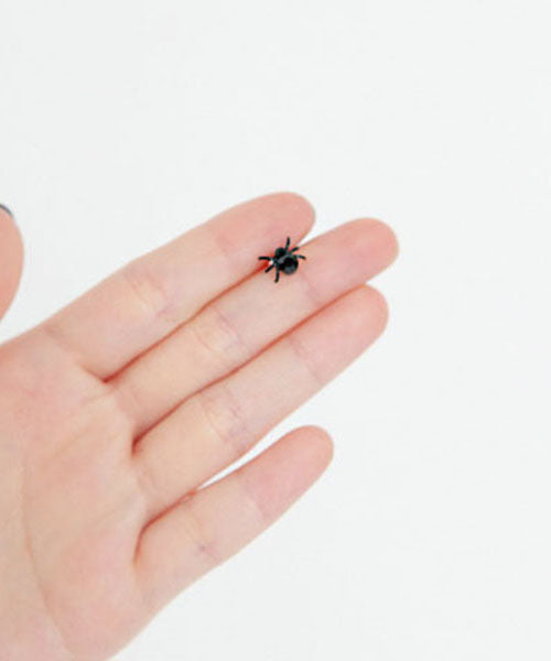 Modern Black Cute Spider Metal Novelty Stud Earrings