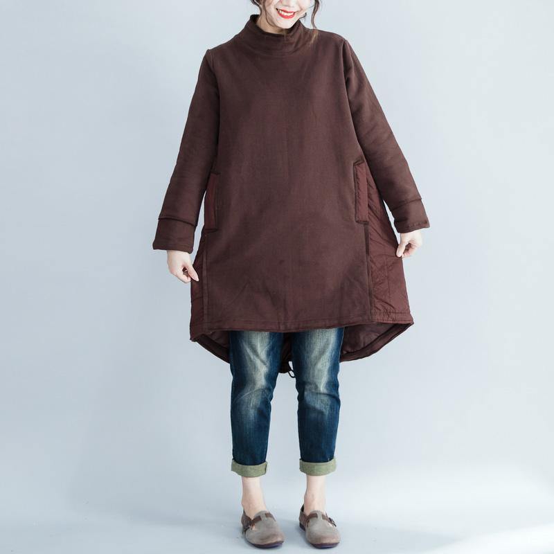 Modern Cotton clothes For Women Metropolitan Museum asymmetric Inspiration chocolate  cotton Dresses - Omychic