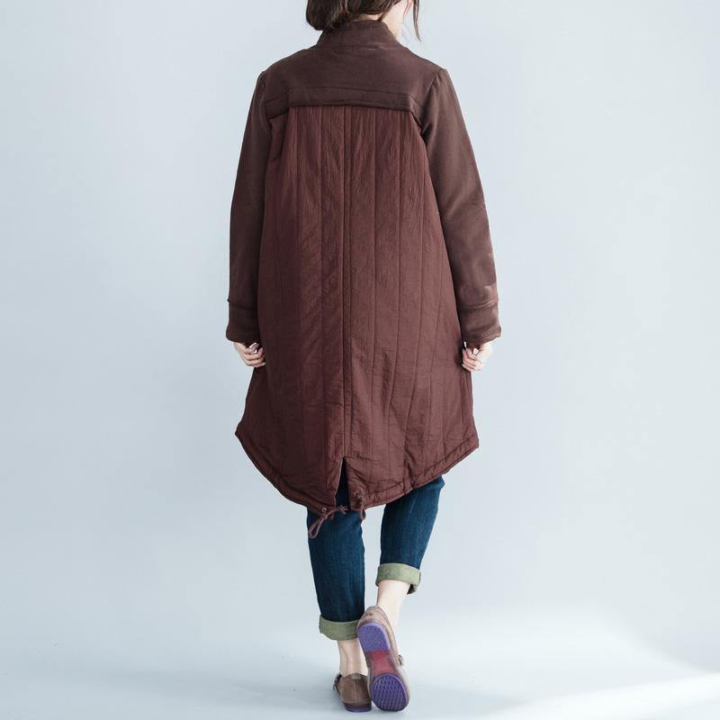 Modern Cotton clothes For Women Metropolitan Museum asymmetric Inspiration chocolate  cotton Dresses - Omychic