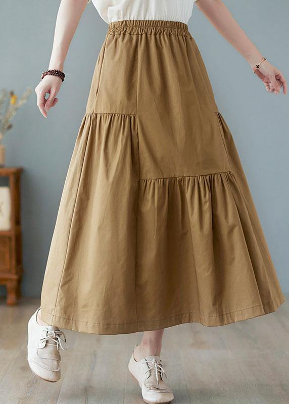 Modern Green High Waist wrinkled asymmetrical design Pockets Fall Skirt - Omychic