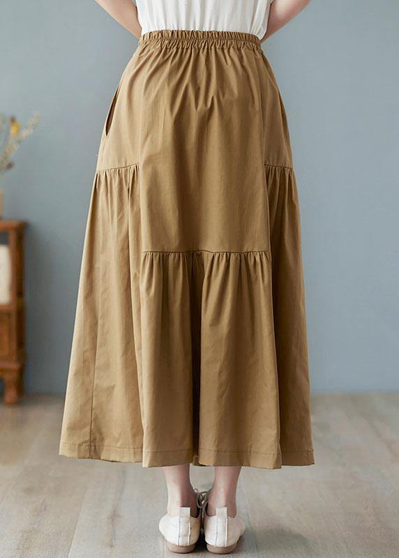 Modern Green High Waist wrinkled asymmetrical design Pockets Fall Skirt - Omychic