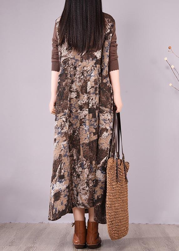 Modern Patchwork Spring Dresses Design Chocolate Print Dresses - Omychic