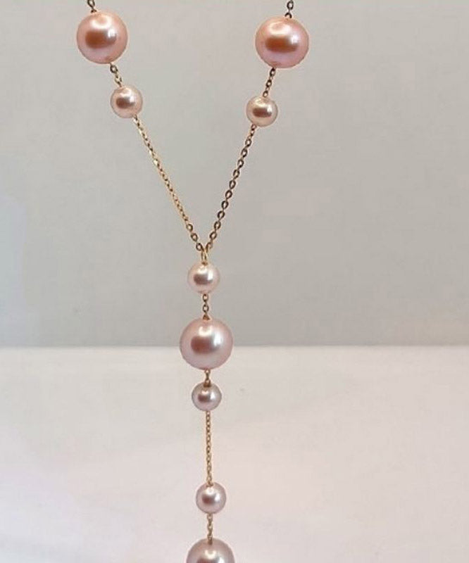 Modern Pink Alloy Sky Star Jade Pendant Necklace