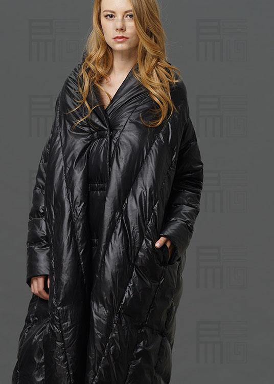 Modern Red Turtle Neck Cloak Sleeves low high design Winter Duck Down down coat - Omychic