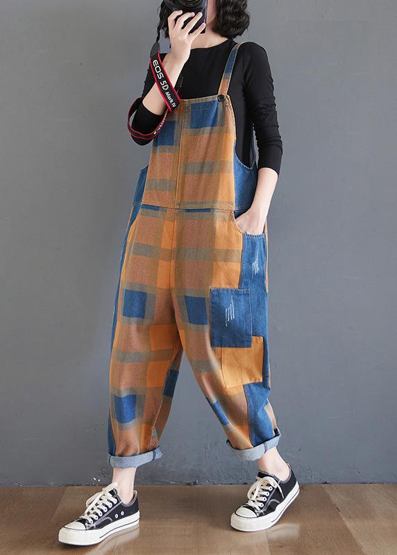 Modern Spring Chothes Spring fashion Plaid Shape Jumpsuit Pants Trousers - Omychic