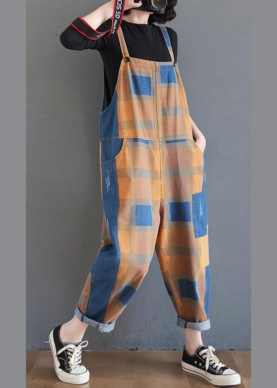 Modern Spring Chothes Spring fashion Plaid Shape Jumpsuit Pants Trousers - Omychic