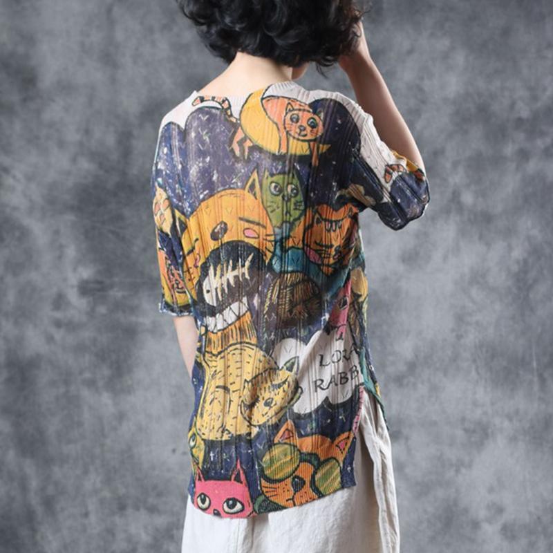 Modern floral clothes For Women o neck half sleeve Vestidos De Lino summer tops - Omychic