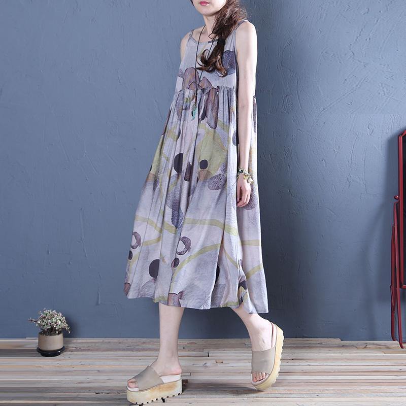 Modern floral cotton Spaghetti Strap robes summer Dresses - Omychic