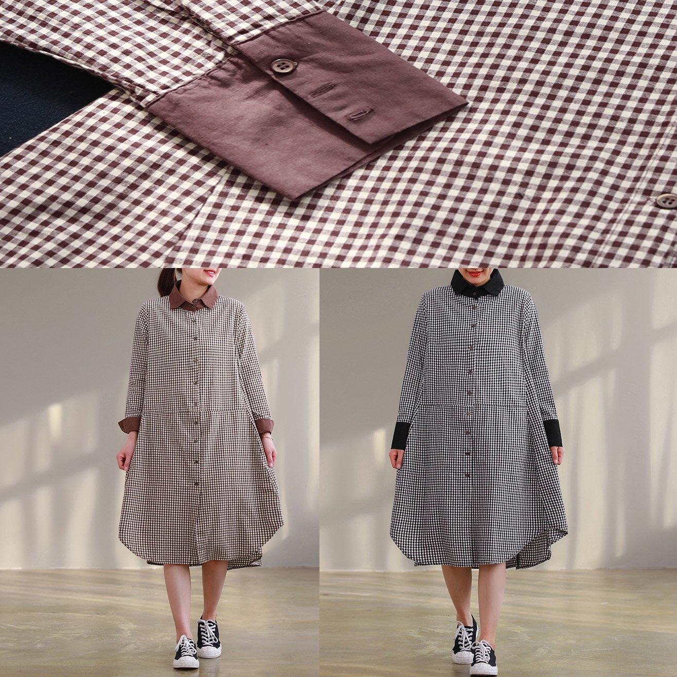 Modern long sleeve cotton Long Shirts 18th Century Photography black Maxi Dress spring - Omychic