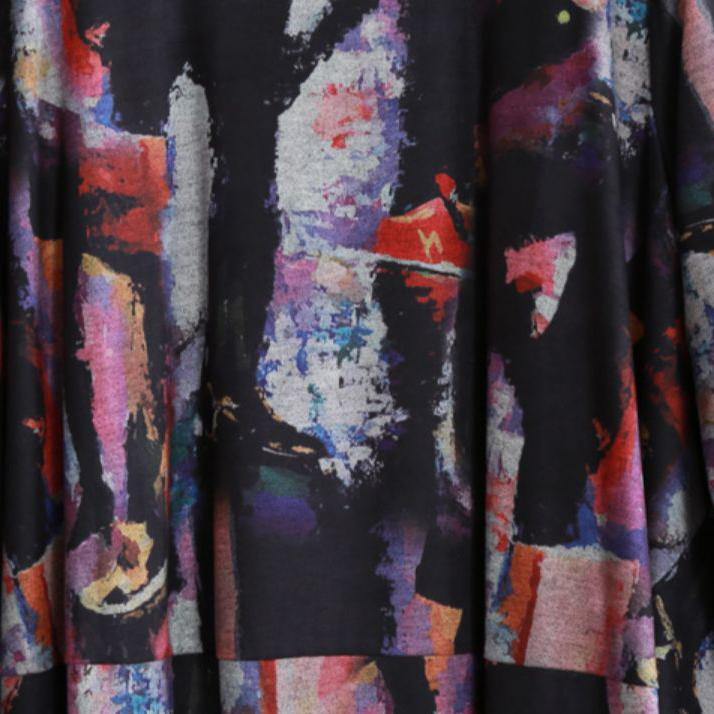 Modern o neck pockets cotton dress Work Outfits print Maxi Dresses - Omychic