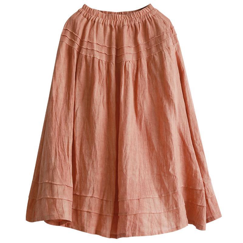 Modern patchwork linen clothes For Women Fabrics red skirt fall - Omychic