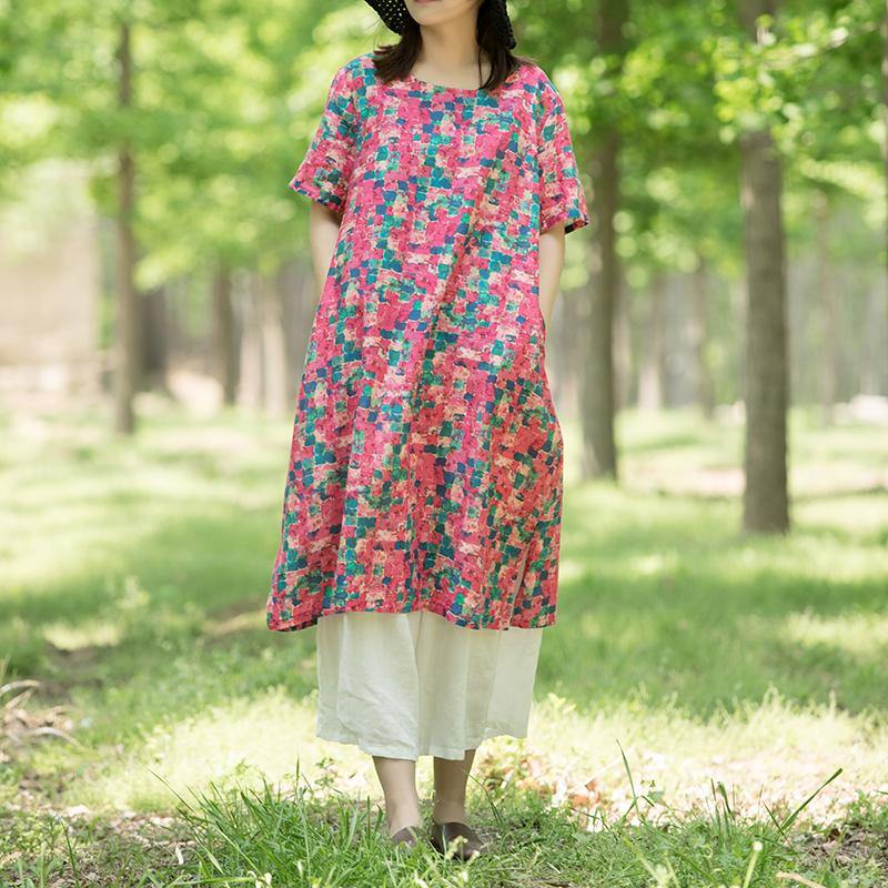 Modern side open Cotton quilting dresses Fabrics prints Dress summer - Omychic