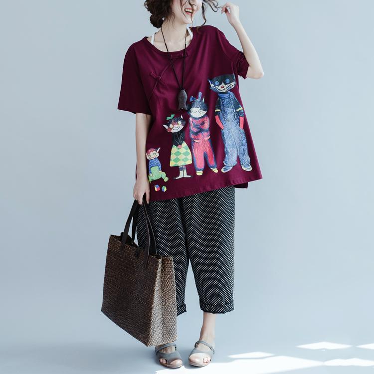 Mulberry cotton shirts summer oversize women blouses tops the happy cat family - Omychic