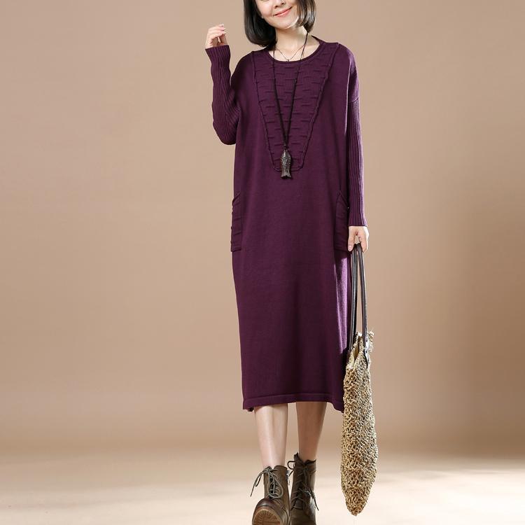 Mulberry knit maxi dresses plus size women sweaters caftans - Omychic