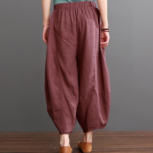 Mulberry linen pants causal women knickers bloomers - Omychic