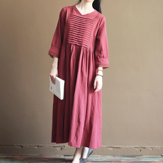 Mulberry linen summer maxi dress long sundresses plus size linen clothing - Omychic