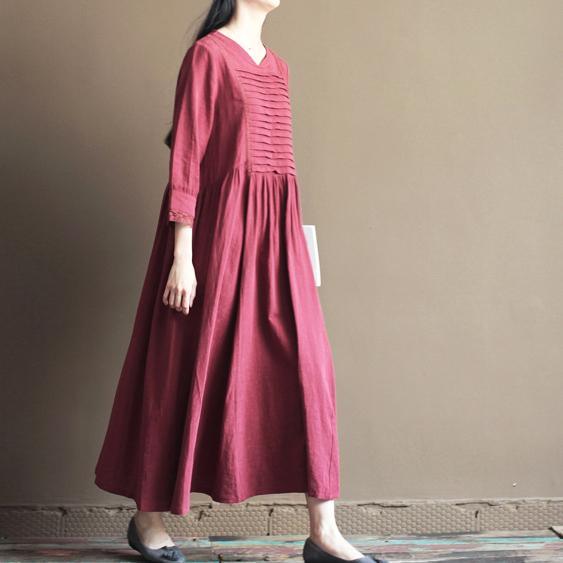 Mulberry linen summer maxi dress long sundresses plus size linen clothing - Omychic