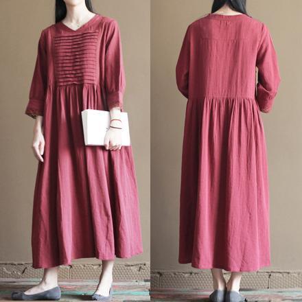 Mulberry linen summer maxi dress long sundresses plus size linen clothing - Omychic