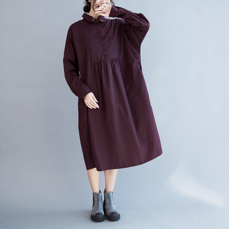 Mulberry oversize cotton dresses long sleeve maxi dress gowns - Omychic