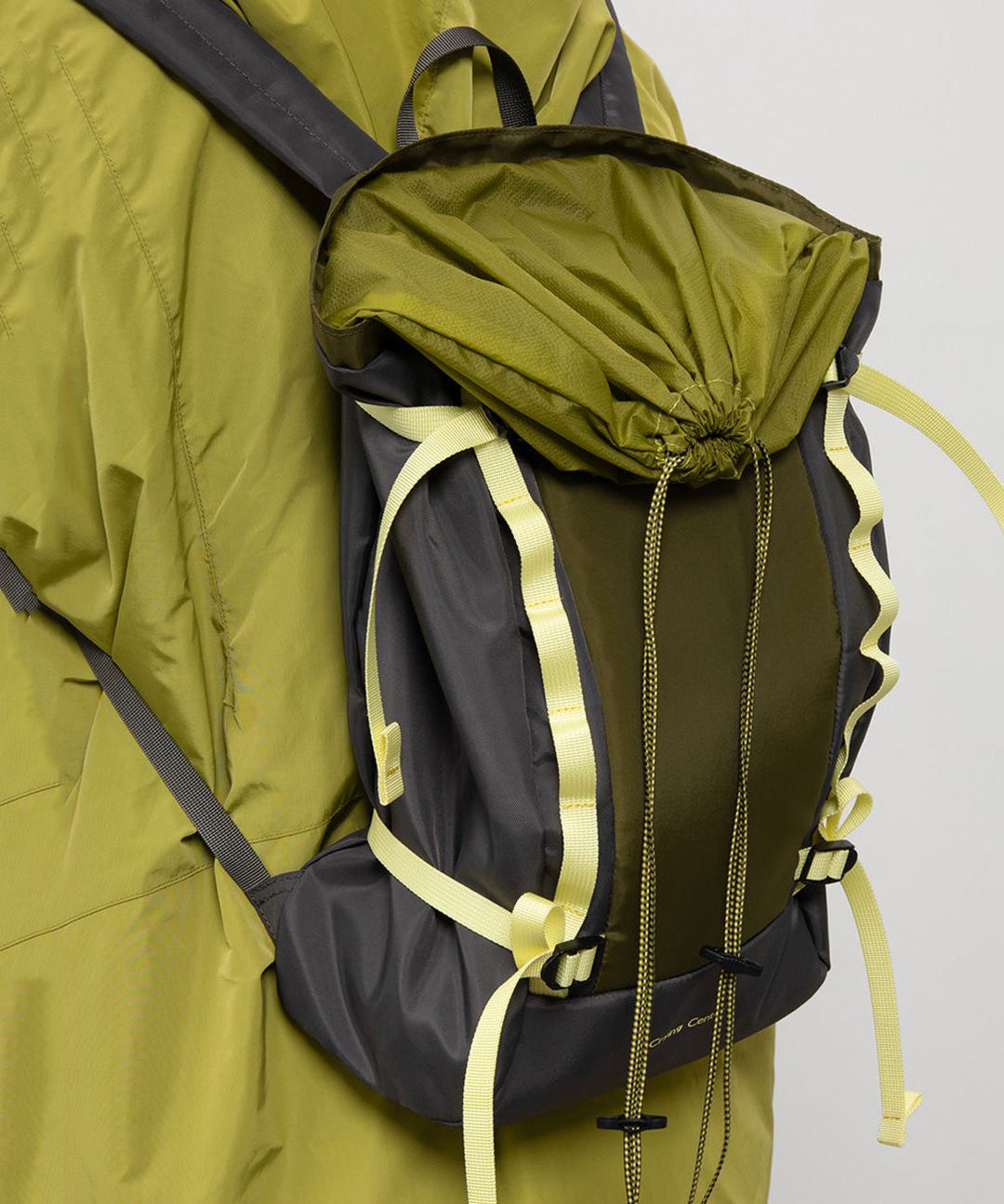 Natural Blackish Green Drawstring Patchwork Outdoors Backpack Bag