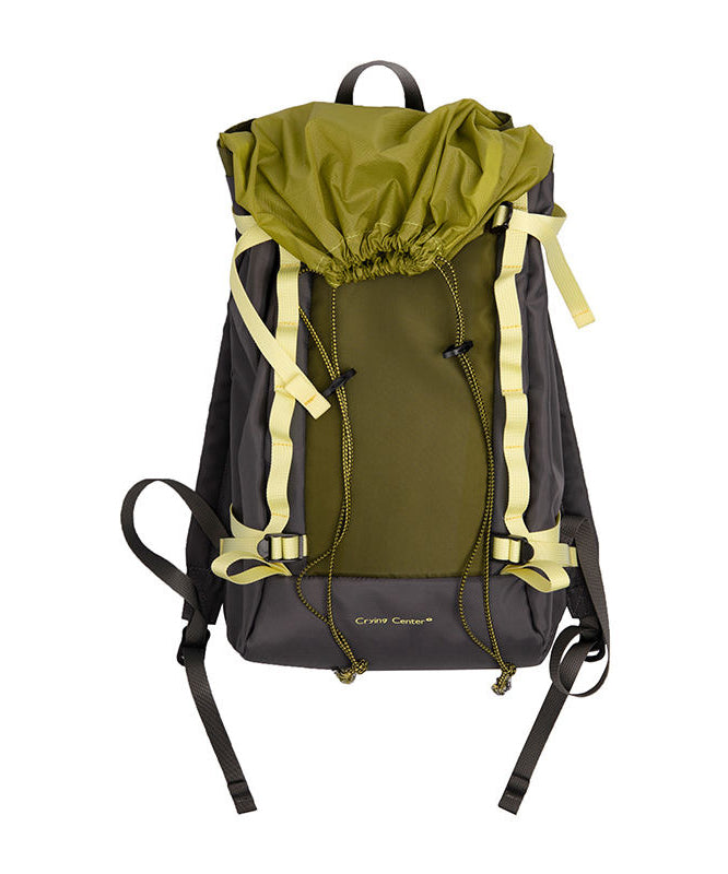 Natural Blackish Green Drawstring Patchwork Outdoors Backpack Bag