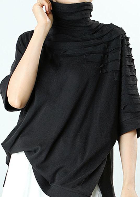 Natural Grey tasseled asymmetrical design Casual Spring Tops Half Sleeve - Omychic