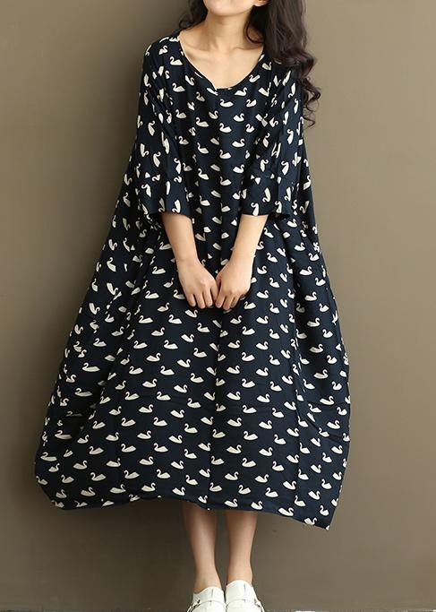 Natural Print quilting dresses Three Quarter sleeve Love Summer Dresses - Omychic