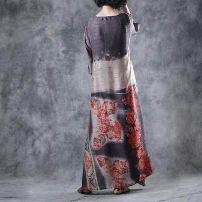Natural blended Wardrobes Indian Summer Vintage Printed Half Sleeve Dress - Omychic