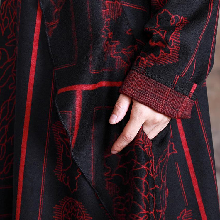 Natural patchwork cotton fall clothes Women Shirts red prints Vestidos De Lino Dress - Omychic