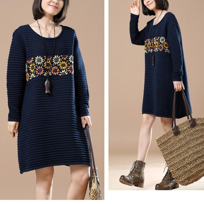 Navy Daisy sweaters women winter dresses - Omychic