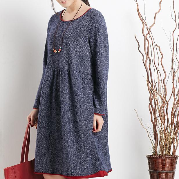 Navy cotton plus size maternity dress oversize spring dresses - Omychic