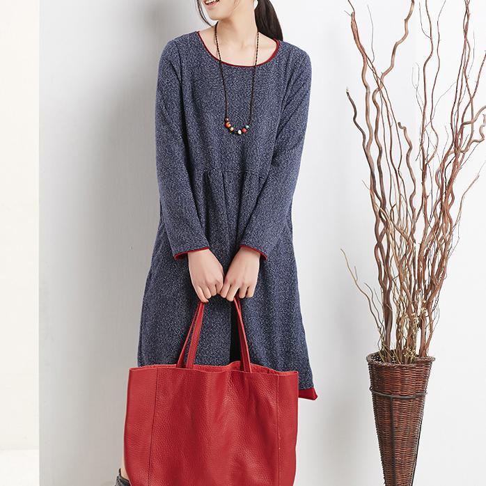 Navy cotton plus size maternity dress oversize spring dresses - Omychic
