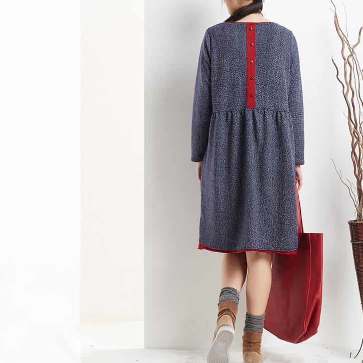 Navy cotton plus size maternity dress oversize spring dresses - Omychic