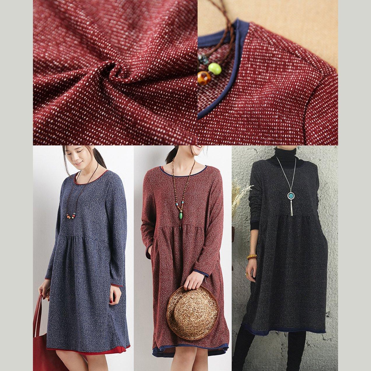 Navy cotton plus size maternity dress oversize spring dresses - Omychic