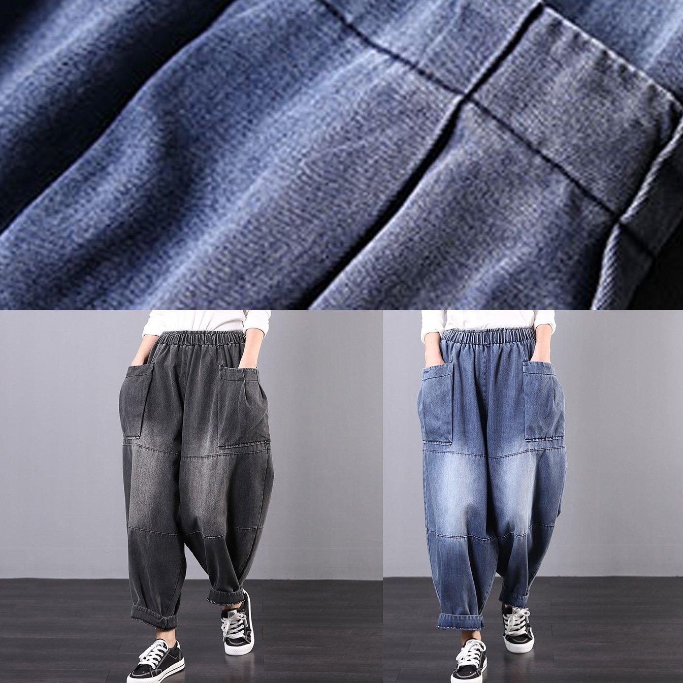 New Korean style art blue jeans harem pants - Omychic