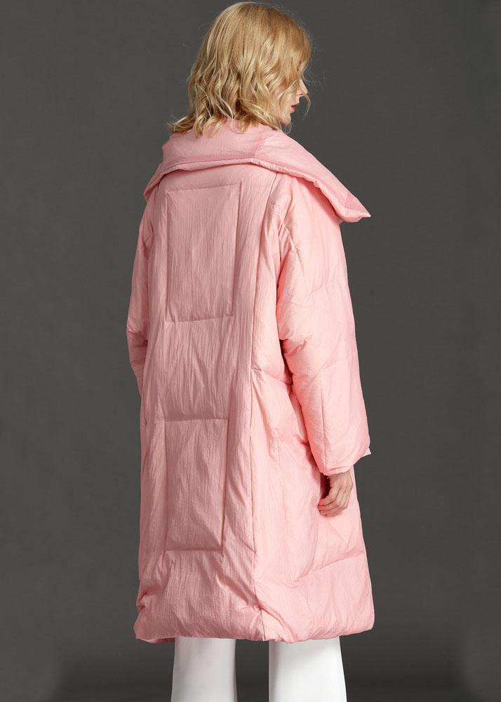 New Pink PeterPan Collar Pockets zippered Winter Duck Down Down Coat - Omychic