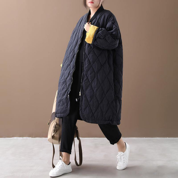 New black duck down coat oversize down jacket winter Jackets zippered - Omychic