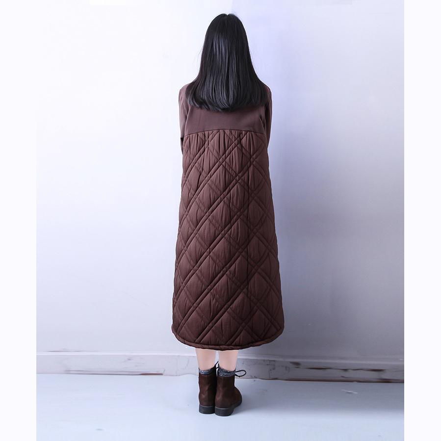 New chocolate women casual high neck warm winter dress YZ-2018111422 - Omychic