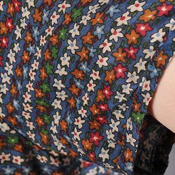 New cotton maxi dress plus size Women Retro Printed Short Sleeve Pullover Dress - Omychic
