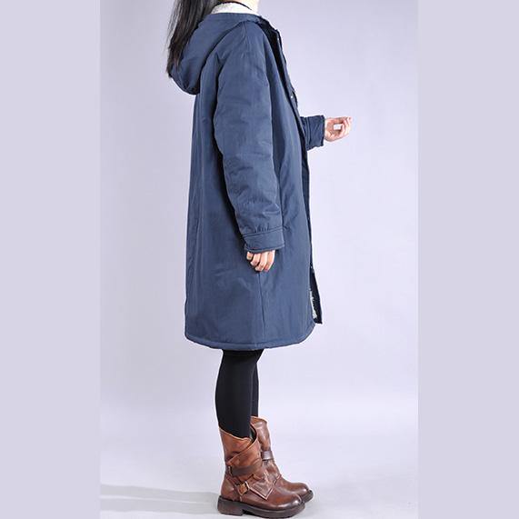 New dark blue wintre winter outwear plus size warm winter coat hooded thick winter coats - Omychic