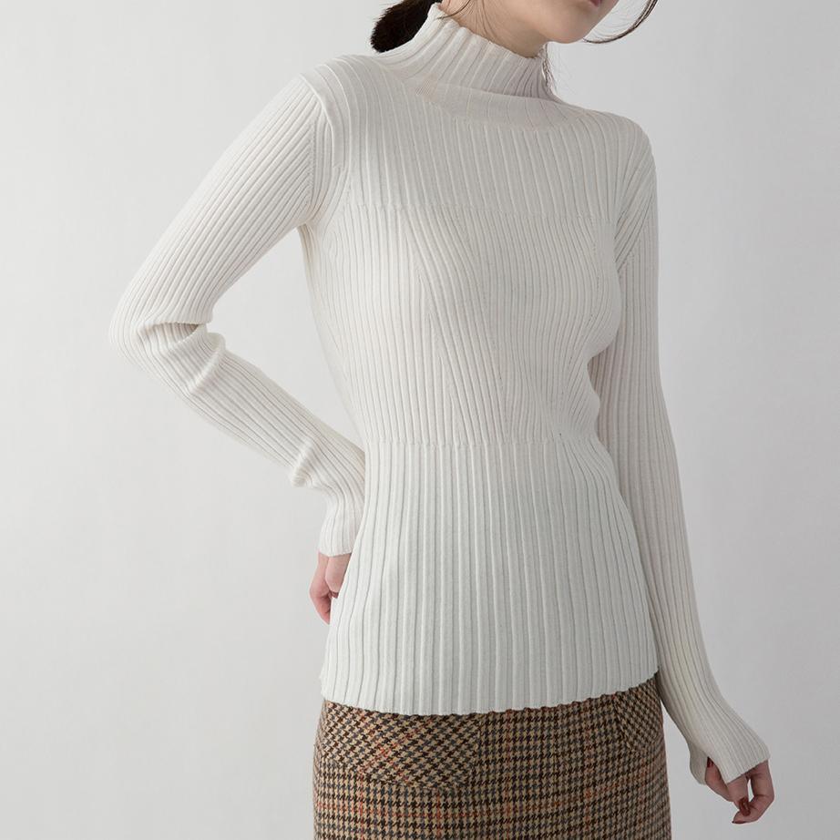 New white pullover Loose fitting Turtleneck shirts women slim brief sweater - Omychic