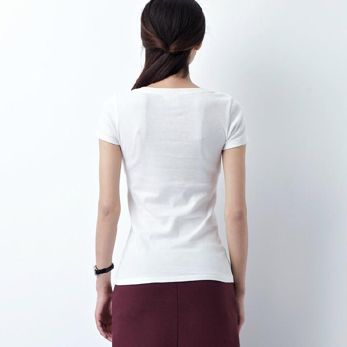 New arrival white short sleeve cotton t shirt women casual summer blouse - Omychic