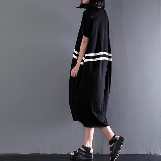 New fine cotton dresses o neck casual gowns oversize summer dress - Omychic