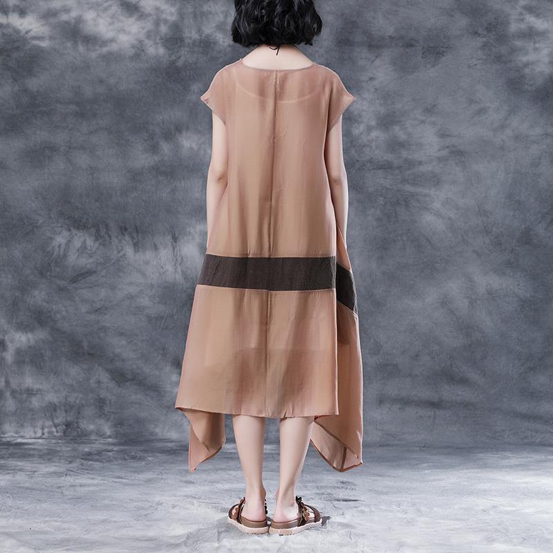 New linen sundress trendy plus size Casual Summer Sleeveless Pockets Linen Dress - Omychic