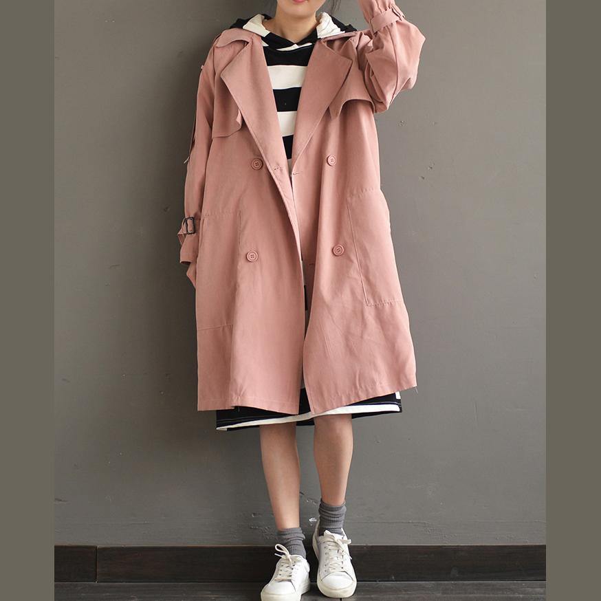 New pink coat plus size trench coat Elegant coat cute - Omychic