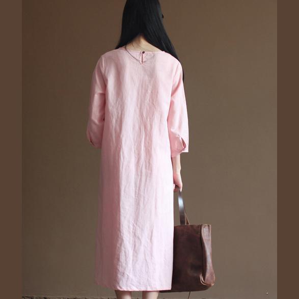 Nude high waist cotton dress plus size elastic tunic dresses - Omychic