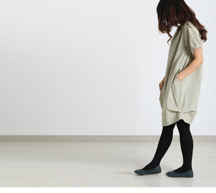 Nude linen dress unique beige oversize cotton summer dress - Omychic