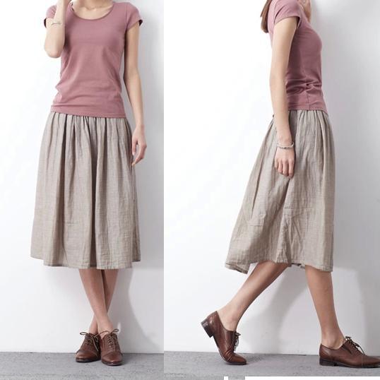 Nude pink summer casual cotton T shirt plus size blouse top quality - Omychic